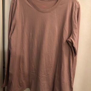 LOGO by Lori Goldstein Long-Sleeve Crewneck in Dusty Mauve